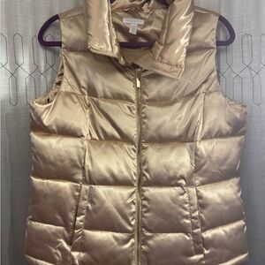 Charter Club Women’s Metallic Gold Puffer Vest